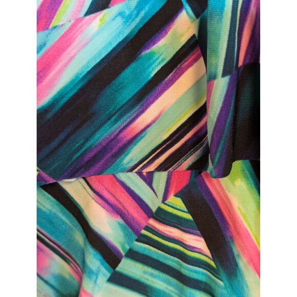 Colorful Caribbean Joe Womens Tank Top With Ruffle Layers & Adjustable Straps Si - Picture 2 of 5